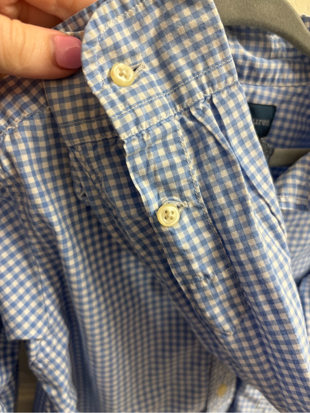 Ralph Lauren Light Blue Gingham Button-Down Shirt - Picture 4 of 4